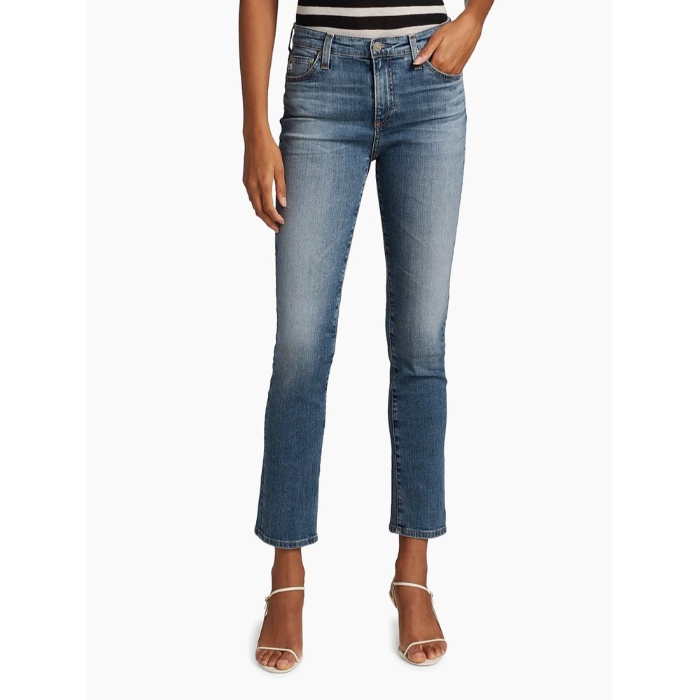 AG Adriano Goldschmied The Mari High Rise Straight Jeans Blue Size 31R 229
